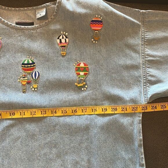 Fits 2-A”T” Boca Raton denim blouse with hot air balloon’s size medium - Picture 6 of 11